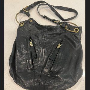 OrYANY Black Leather Large Cross Body Bag